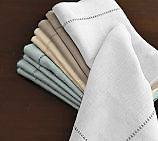 white linen hemstitch napkins