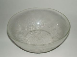   VERTONGEN VINTAGE FRUIT WAVY EDGE CLEAR GLASS SALAD SERVING BOWL