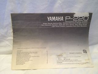Newly listed Yamaha Original P 220 Turntable Owners Manual
