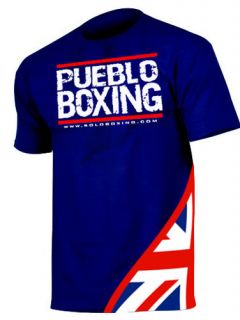 PUEBLO BOXING UK Flag BLUE Champion JACO MMA t shirt Cleto Reyes Grant