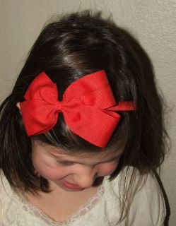 New 1/4 Hard Headband & 5 Hair Bow Toddler Teen Girls