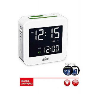 Braun BNC008 Digital Travel Alarm Clock White NIB