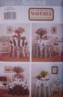   SEWING Pattern 3341 Table Cloths Chair Covers UNCUT Home Decor