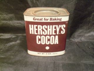 Vintage Hersheys Cocoa 8oz Tin With Recipes (Never Opened)