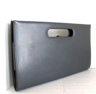   Cut Out Handle Over Sized Envelope Clutch Avant Gard Gunmetal Gray WoW