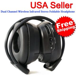   CAR IR WIRELESS DUAL CHANNEL FOLDABLE HEADPHONE (A B) For DVD Player
