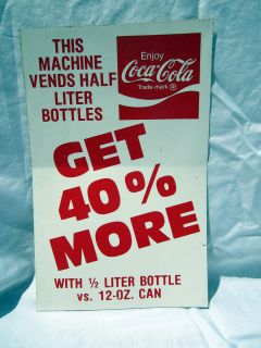 Coca Cola 1/2 Liter Coke Bottles Vending Machine Vinyl Sticker Decal 