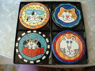   Colorful NIB CatZilla Candace Reiter Designer Cat Coasters #121829