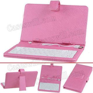 PINK Tablet Case W/ USB Keyboard for Coby Kyros Koby