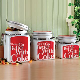 COCA COLA 3pc THINGS GO BETTER WITH COKE CANISTER SET