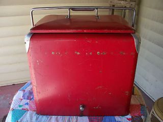   Progress Refrigerator Co. Cooler Coke Red Color; Ice Chest 50s