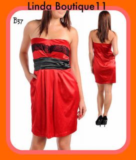 B37 New SALE Red Cocktail Evening Club Suit Misses Party Dress Plus Sz 