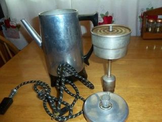 Vintage 9 Cup West Bend Electric Percolator Coffee Pot Aluminum