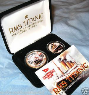 TITANIC 2 COIN Set JFK USA GOLD Ship U Boat Cruise Man Ship London C 