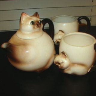Vintage Norcrest Siamese Kitty Cat Teapot