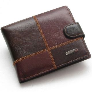 New Mens Genuine Leather Bifold Wallet Purse with Coin Pocket 262