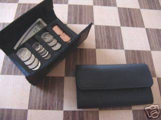 10 Leather Change Wallet w/ pocket Coin Sorter Purse