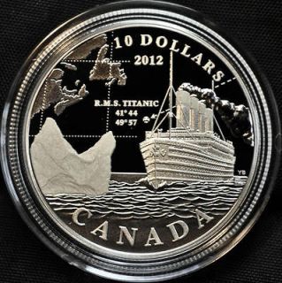 Canada Coin 2012 Titanic $10 Pure Silver B U