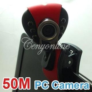 USB 50M 6 LED Night Vision Webcam Camera Web Cam With Mic for Desktop 