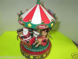 coca cola christmas musical carousel by enesco 1994 plays jingle bells
