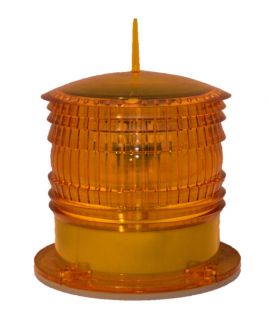   IP67 SOLAR LED Lantern Marine Dock Barge Safety Beacon Light YELLOW