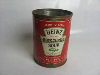 Vintage Heinz Mock Turtle Soup Tin Can Food Advertising Pittsburgh