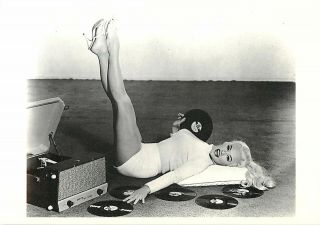 Mamie Van Doren with Record Player in the 1950s Modern Postcard