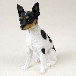 Rat Terrier Hand Painted Collectible Dog Figurine Statue