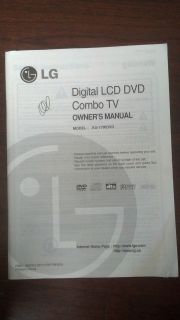 LG DIGITAL LCD DVD COMBO TV OWNERS INSTRUCTION MANUAL   MODEL KU 