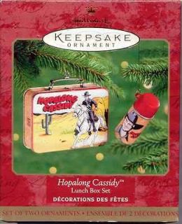 2000 Hallmark Keepsake Ornament HOPALONG CASSIDY Lunch Box Set of 2