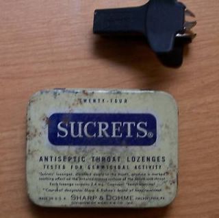 COLLECTIBLE   Vintage tin Merck Sharp & Dohme SUCRETS hinged metal box