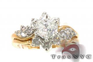 Ladies Women Diamond 14k Yellow Gold Round Cut H Color Wedding Ring 1 