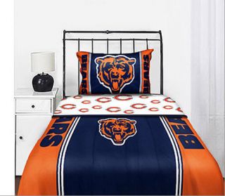 CHICAGO BEARS NFL TWIN Comforter & Sheets, 4 Piece Bedding, NEW
