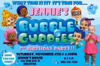 BUBBLE GUPPIES Birthday Party Invitations Pe​rsonalized with photo