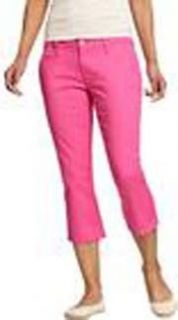 NWT Old Navy Pop Color Pink Coral Skinny Capri Cropped Jean Pants 16 