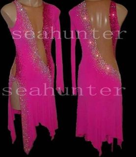   Ballroom Ramba Cha Cha Latin Dance Dress US 8 UK 10 Skin Pink Color