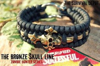 The Bronze SKULL LINE Paracord Survival Bracelet ( Zombie Hunter 