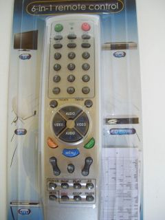 in 1 Remote Control For TV, VCR, SAT, CD Player, DVD, and AUX