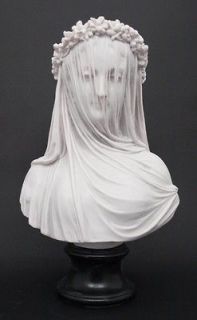 Veiled Bride   White Marble   Lady Bust   35cm High
