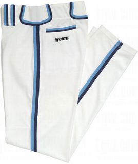 Worth Adult Softball Titan Pant   White/Columbia Blue/Navy