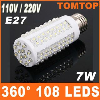   LED Light 110V / 220V 7W 360° Ultra Bright Corn Bulb Lamp 6000 6500K