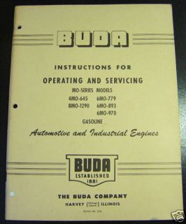BUDA Auto / Industrial Engines Operating Service Book