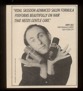 1987 David Cale photo Vidal Sassoon shampoo print ad