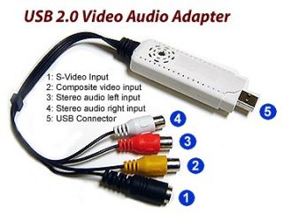 AV S Video to USB 2.0 Adapter + Digital Video Capture