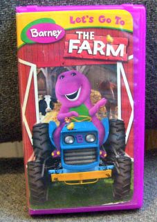 VHS BARNEY, LETS GO TO THE FARM, G, 50 MIN. With 17 Songs