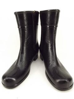 Womens boots black rubber fur vintage 9 M winter snow zip ankle