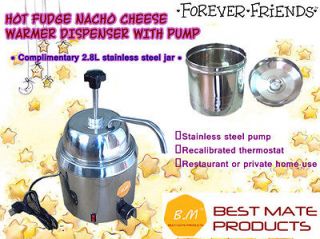 8L New Hot Fudge Nacho Cheese Dispenser Warmer With Pump+ Stainless 