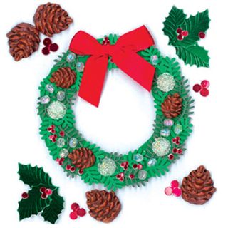 NEW 11 PC WREATH & CONE Pine Pinecone Holly Berry Christmas JOLEES 3D 