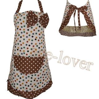   Cotton Kitchen Apron for Adult with Pocket for Cooking Multi color Dot