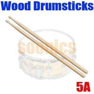   Musical Music Band 5A Size Wood Tip Wooden Drumstick Drum Sticks
